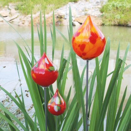 Gartenzwiebel inkl Stab Gartenflair 22cm lila