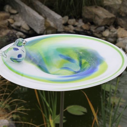 Vogeltränke inkl Stab Gartenflair 30cm gelb