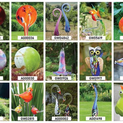 Gartenblume Punto hängend Gartenflair 26cm mit Stab Orange