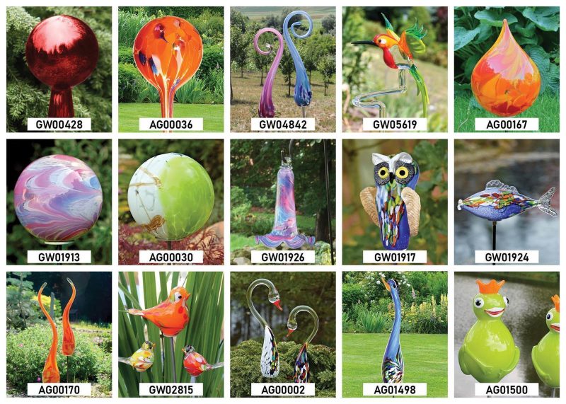 Gartenblume Punto hängend Gartenflair 26cm mit Stab Orange