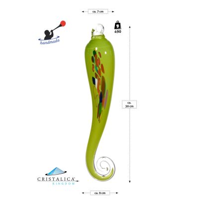 Gartenzapfen hängend klein Gartenflair 43 cm mit Stab Orange