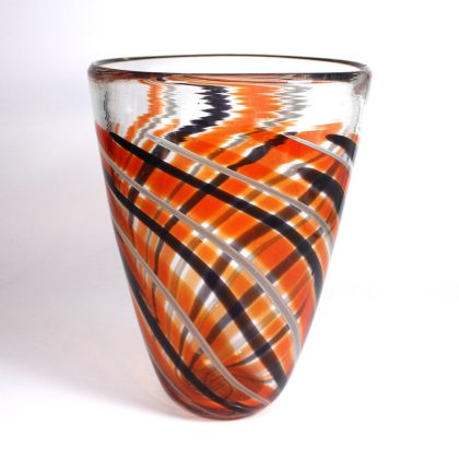 Glasvase Flame Murano 28cm rot