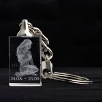Glasschlüsselanhänger Sternzecihen Jungfrau 3x2cm