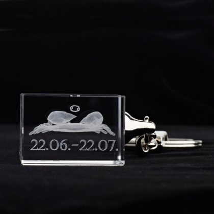 Glasschlüsselanhänger Sternzeichen Krebs 3x2cm