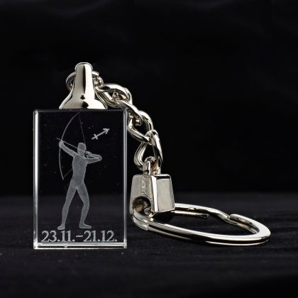 Glasschlüsselanhänger Sternzeichen Schütze 3x2cm