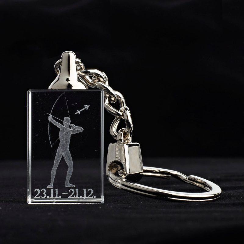 Glasschlüsselanhänger Sternzeichen Schütze 3x2cm