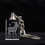 Glasschlüsselanhänger Sternzeichen Steinbock 3x2cm