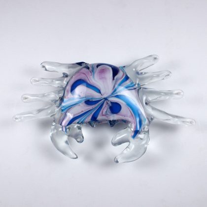 Glasfigur Krebs blau Muranoglas 17 cm