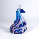 Glasfigur Seepferd blau Muranoglas 16cm