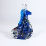 Glasfigur Seepferd pink blau Muranoglas 16cm