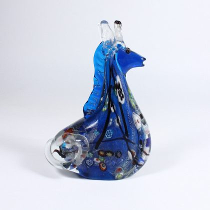 Glasfigur Seepferd pink blau Muranoglas 16cm
