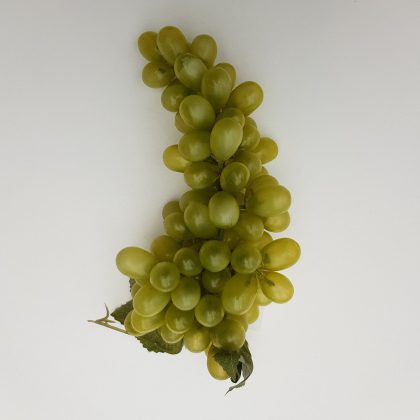 Deko Trauben mit Blättern 25 cm weiß