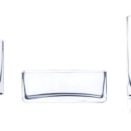 Glasvase Rechteck Dekovase Transparent H 8cm