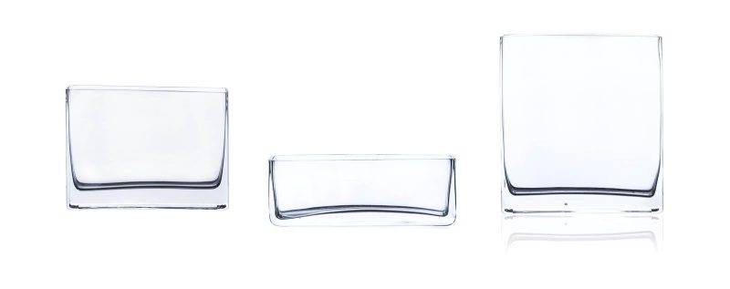 Glasvase Rechteck Dekovase Transparent H 8cm