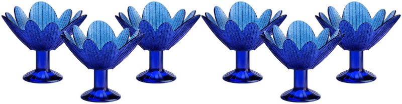 Eiscremeglas Eisbecher Eisglas Eisschale Seerose 6er-Set blau Colori Gelato 11cm