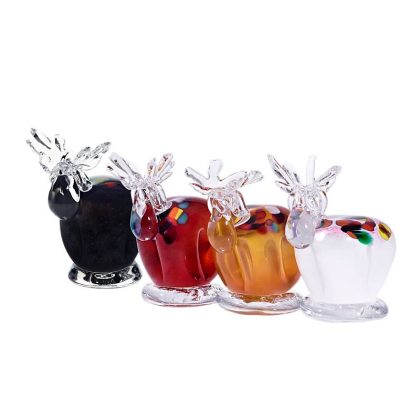 Glas Figur Elch Tierwelt 13cm blaugrau