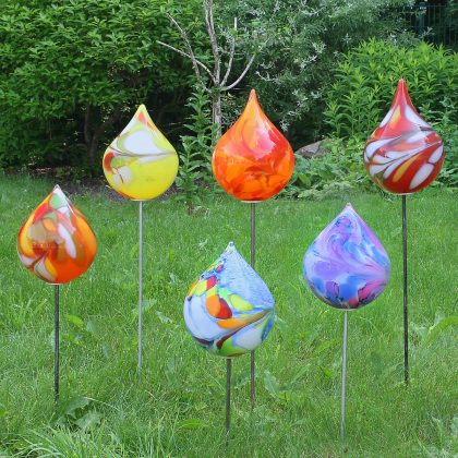 Gartenkegel Gartenflair inkl. Stab 27cm gelb