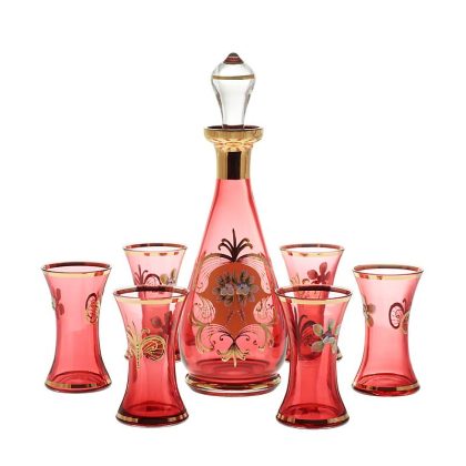 Karaffe mit 6 Gläsern Red Queen 7-tlg.