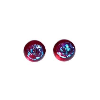 Ohrstecker Glasperle Fusing Gem pink