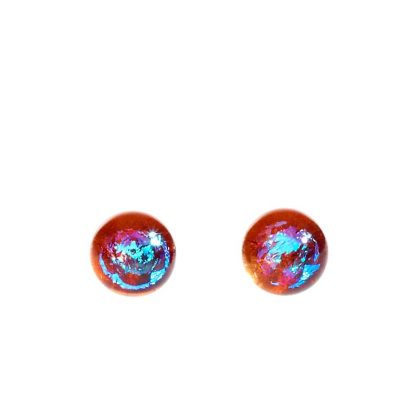 Ohrstecker Glasperle Fusing Gem orange