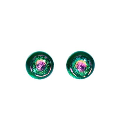 Ohrstecker Glasperle Fusing Gem dunkelgrün