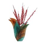 Glasvase Designelement Deko Tischvase Fusing Glas Kunst türkis 31cm Handmade