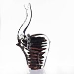 Glasfigur Elefant schwarz Muranoglas 25cm