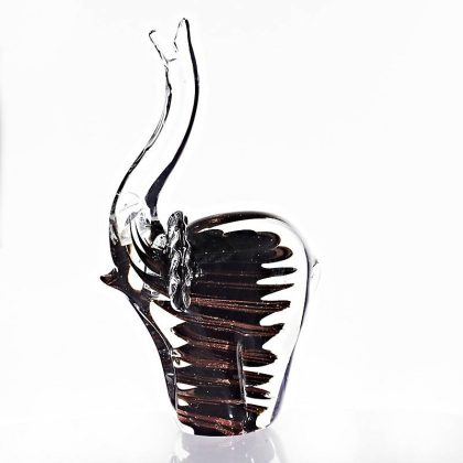 Glasfigur Elefant schwarz Muranoglas 25cm