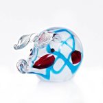Glasfigur Schwein Frederik weiß Muranoglas 12cm