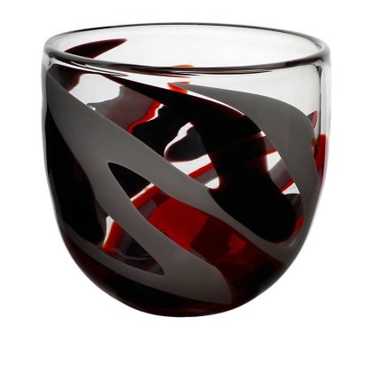 Glasschale Flame Murano 21cm rot