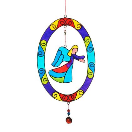Fensterhänger Engel oval "Dekoration" (31 cm)