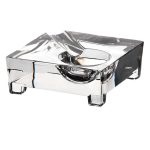 Design Aschenbecher Ascher Glas Bleikristall quadratisch 11 x 11 cm Füße Zigarre Zigarette Tabak Tabakspfeiffe Raucher Raucherecke Casablanca