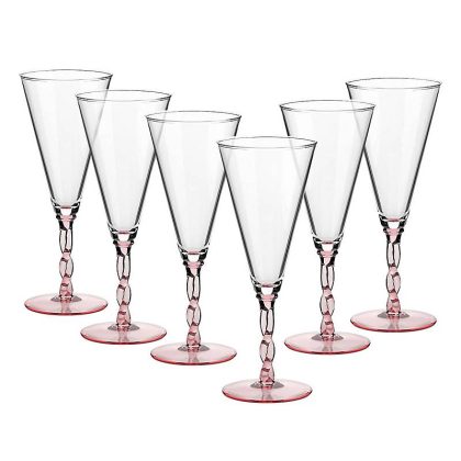 Eiscremeglas 6er-Set Toscana Amore Vero 30cm rosa