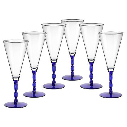 Eiscremeglas 6er-Set Toscana Amore Vero 30cm blau