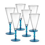 Eiscremeglas 6er-Set Toscana Amore Vero 30cm hellblau