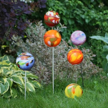 Gartenkugel klein Gartenflair inkl. Stab 15cm gelb