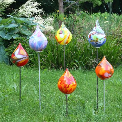 Gartenzwiebel inkl Stab Gartenflair 22cm orange