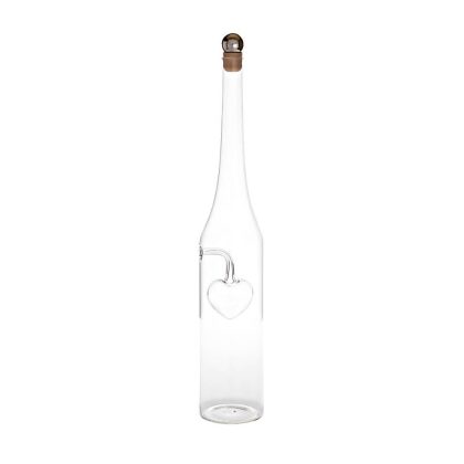 Geschenkflasche Glas mit Figur Glasherz 400ml leer zum selbst befüllen