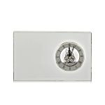 Glasblockuhr silber 23 cm