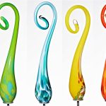 Gartenfigur Bogen Gartenflair 45cm mit Stab blau