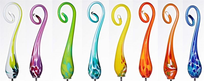 Gartenfigur Bogen Gartenflair 45cm mit Stab blau