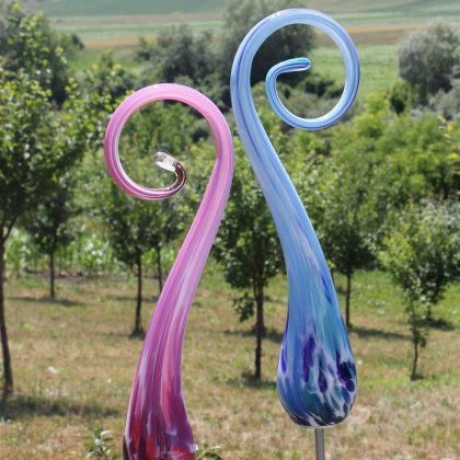 Gartenfigur Bogen Gartenflair 45cm mit Stab rot