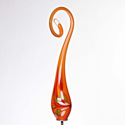 Gartenfigur Bogen Gartenflair 45cm mit Stab orange