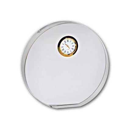 Glasblockuhr rund gold 14