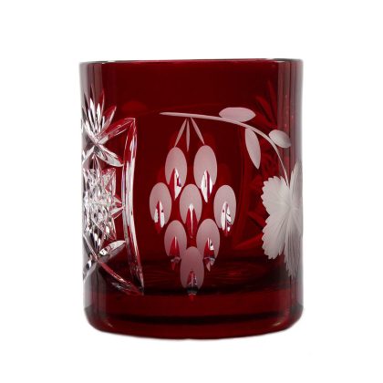 Whiskyglas Whiskybecher Trinkbecher Handgeschliffen Kristallglas Traube 280ml
