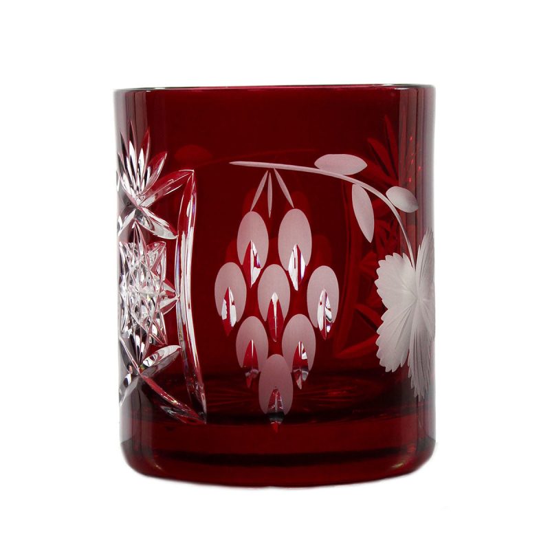Whiskyglas Whiskybecher Trinkbecher Handgeschliffen Kristallglas Traube 280ml