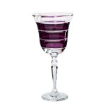 Weinglas Weinkelch Handgeschliffen Blau Kristall Glas 240 ml