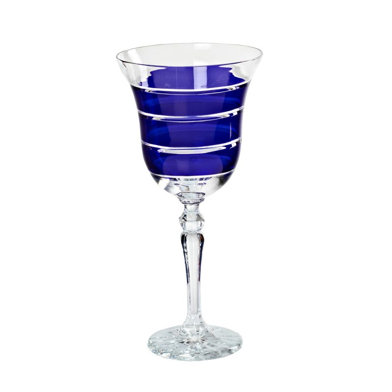 Weinglas Weinkelch Handgeschliffen Schwarz Kristall Glas 240 ml