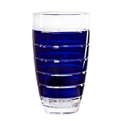 Vase Blumenvase Tischvase 30 cm Handgeschliffen Schwarz Kristall Glas