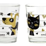 Glastasse mit Henkel Golden Dog 2er-Set 310 ml